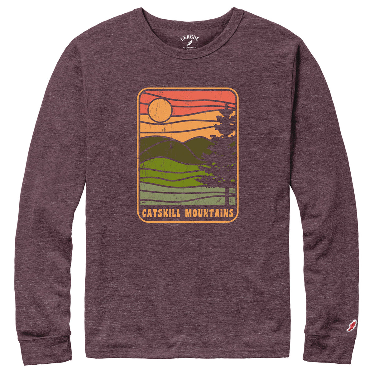 Victory Falls Long Sleeve T-shirt Heather- Shine on/Maroon