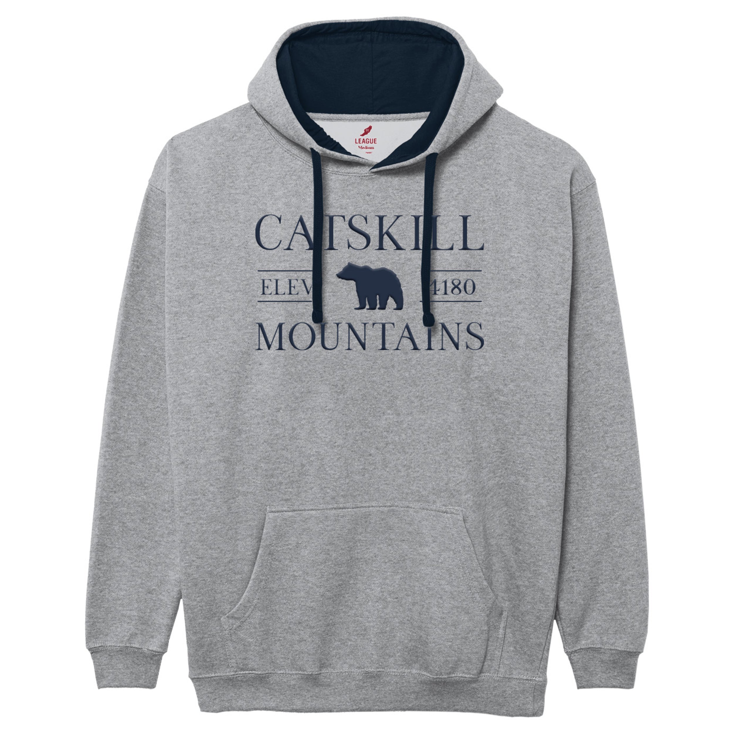 The Legacy Essential Colorblock Hoodie - Heather/Navy Embroidery