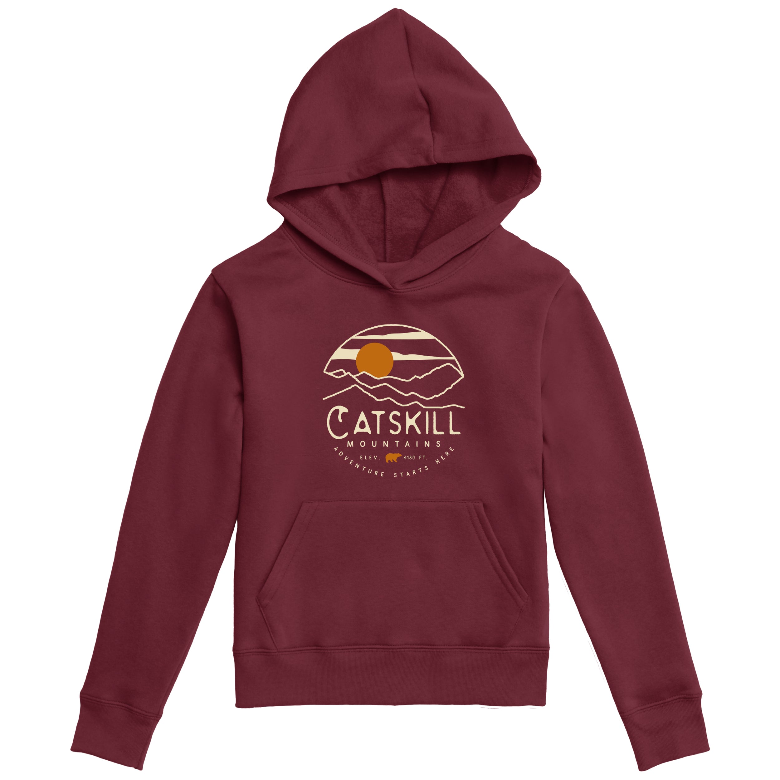 Youth Essential Hoodie-Maroon