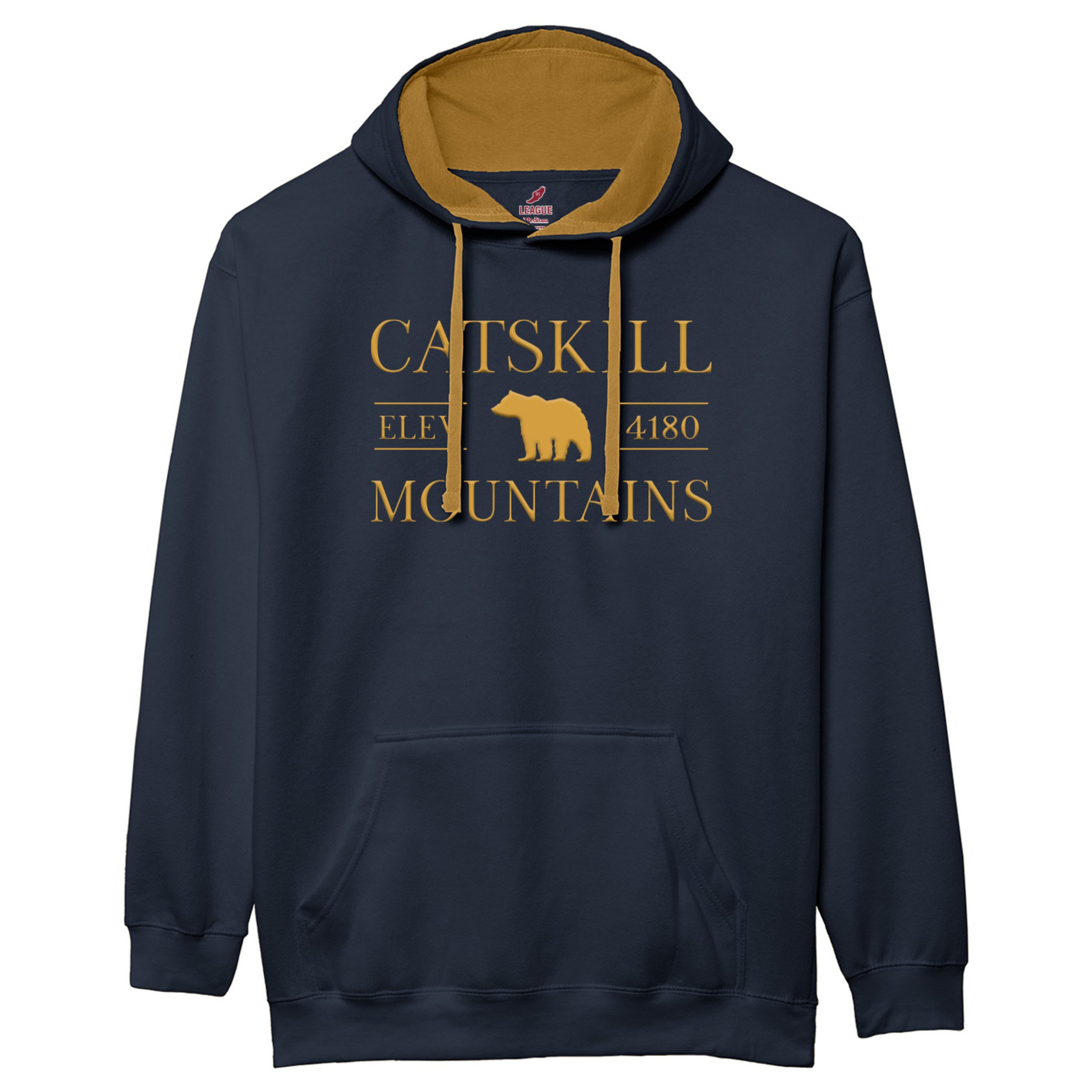 The Legacy Essential Colorblock Hoodie - Navy/Autumn Blaze Embroidery