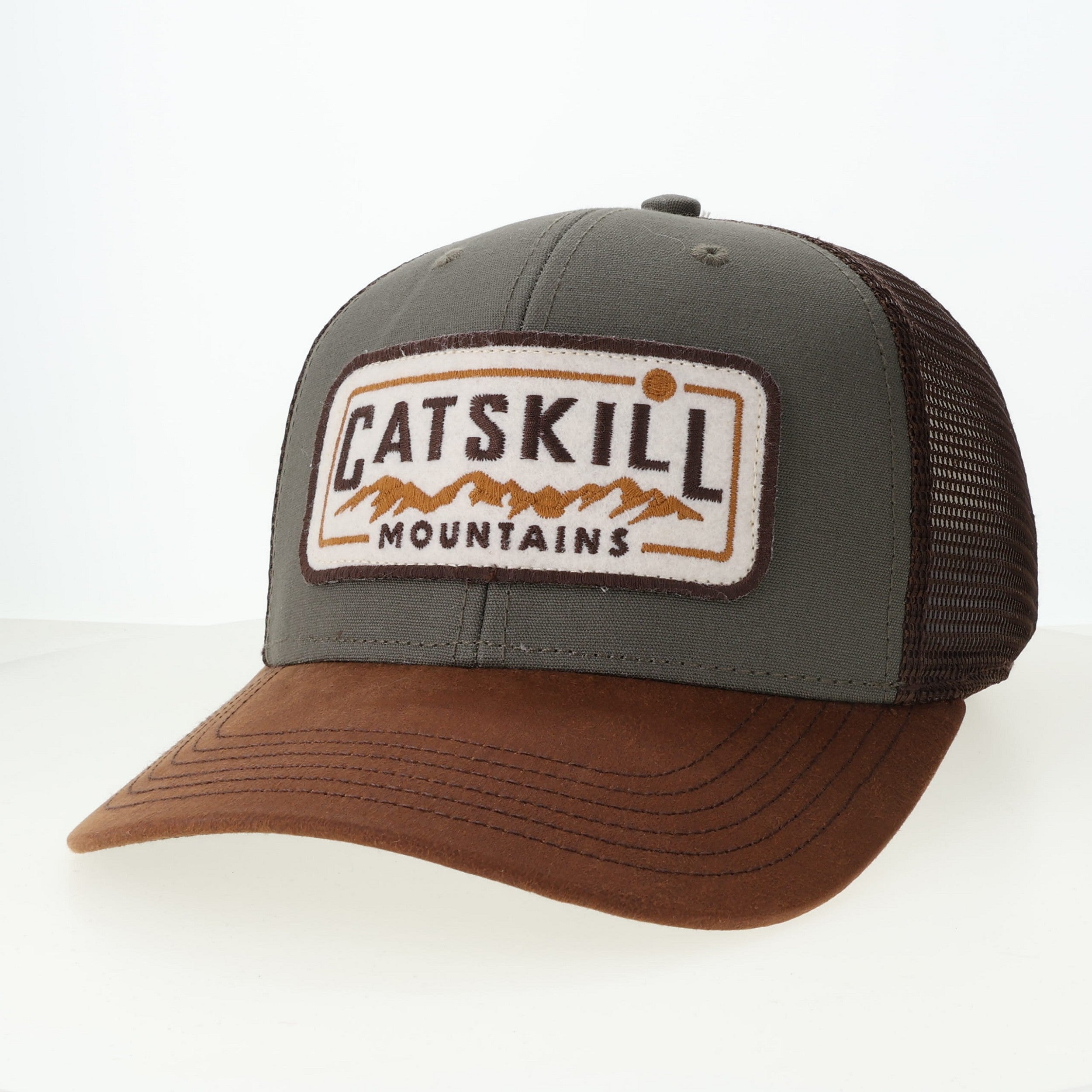 The Legacy Trucker Hat - Olive/Brown Oil Cloth