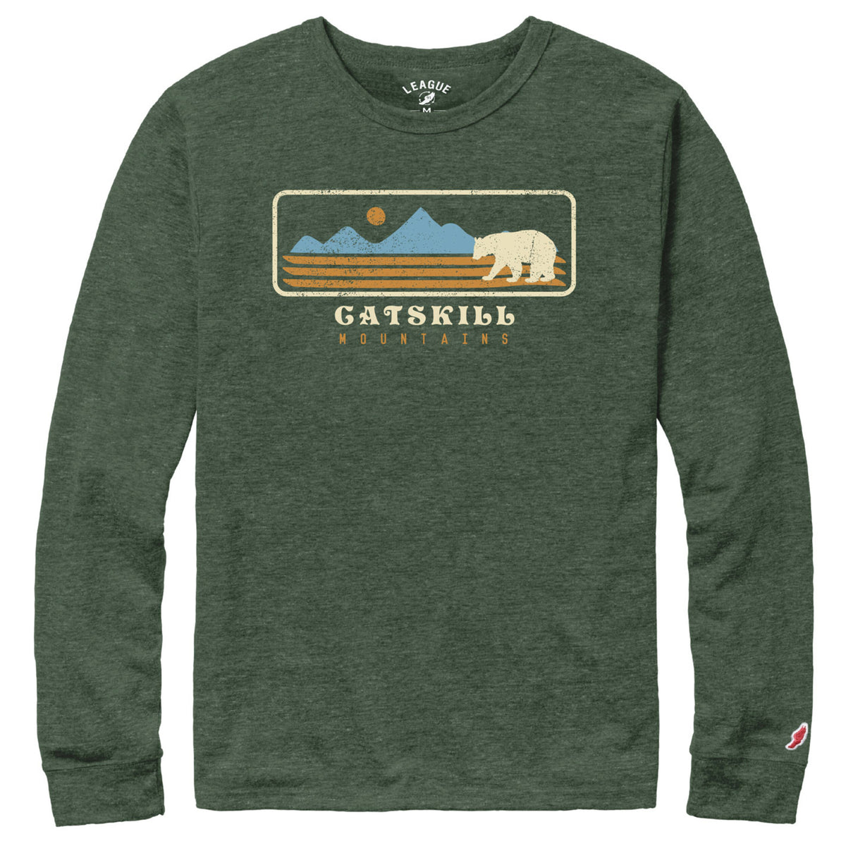 Victory Falls Long Sleeve T-Shirt- Send Me a Postcard/Heather Vintage Hunter Green